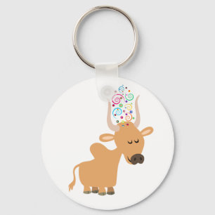 Llavero Curte Happy Personalizado Brahman Cow Keychain