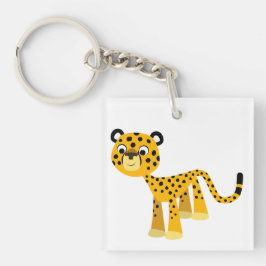 Llavero Curte Happy Personalizado Cheetah Acrylic Keychain