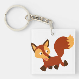 Llavero Curte Happy Personalizado Fox Acrylic Keychain