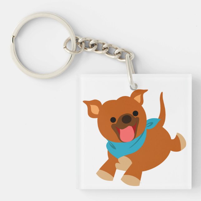 Llavero Curte Happy Personalizado Staffie Acrylic Keychain (Frente)
