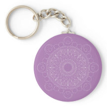Curte Lavender Purple Mandala v2 Keychain