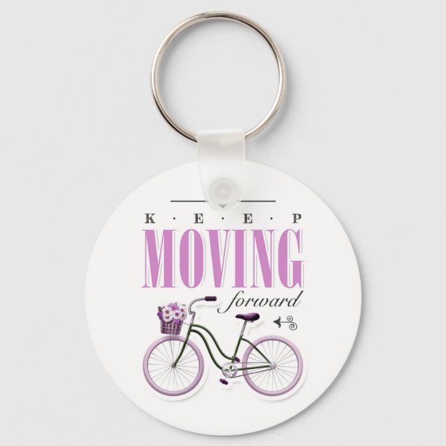 Llavero Curte Motivational Keep Moving Avance con la bicic (Anverso)