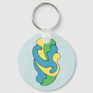 Llavero Curvas de abrazo (amarillo, azul, verde)