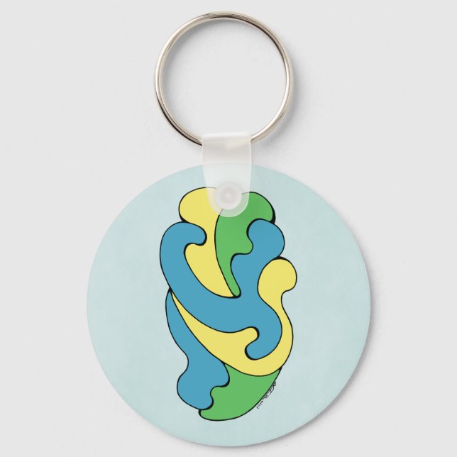 Llavero Curvas de abrazo (amarillo, azul, verde) (Anverso)