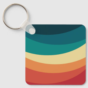 Llavero Curvas de diseño con estilo retro colorido