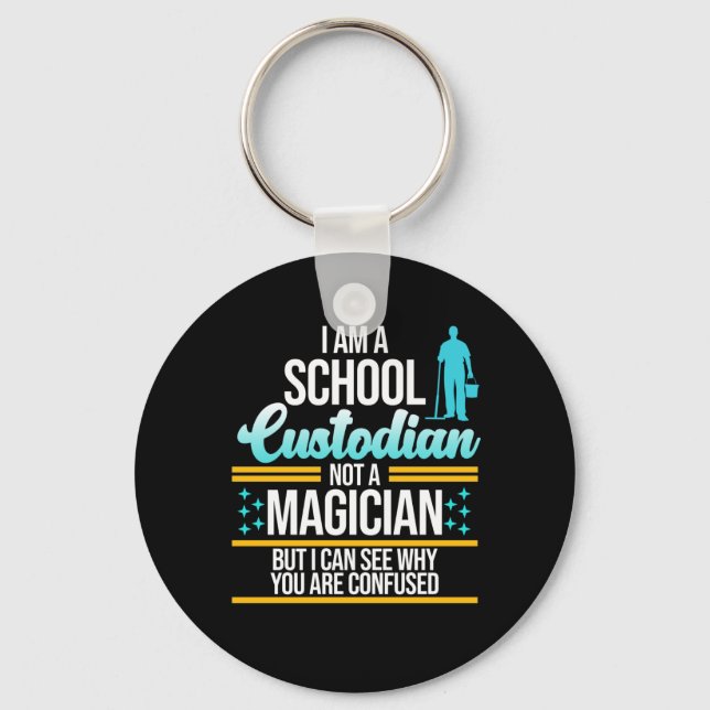 Llavero Custodio Escolar Magicista Cuidador Janitor Graphi (Anverso)