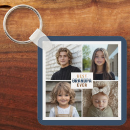 Llavero Custom 4 Photo Collage Best Grandpa Ever