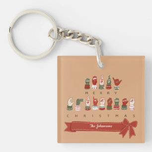 Llavero Custom Acogedor ASL Feliz Navidad