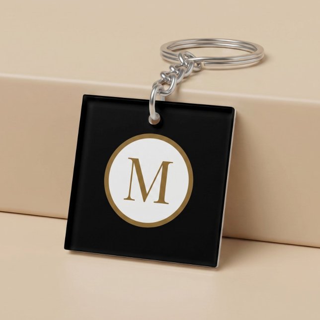 Llavero Custom Black & Gold Center Seal Monogram (Subido por el creador)