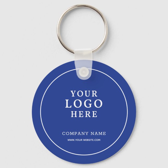 Llavero Custom Blue Business Logo Qr Code Promotional   (Anverso)