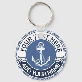 Llavero Custom Boat Name and Captain Nautical Anchor