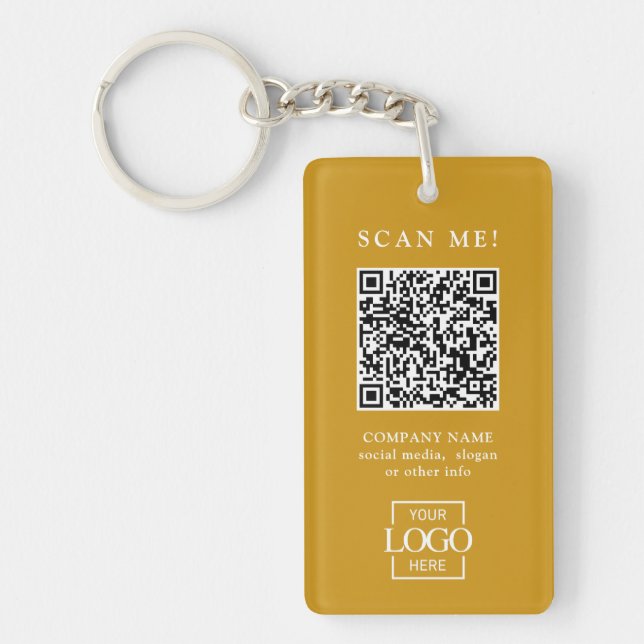 Llavero Custom Branded Business Logo QR Code Modern (Frente)