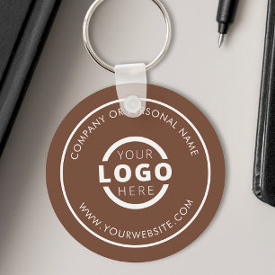 Llavero Custom Brown Promotional Business Logo Branded