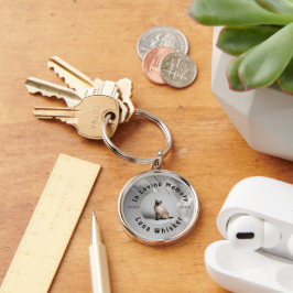 Llavero Custom Cat Photo Circle Frame Design