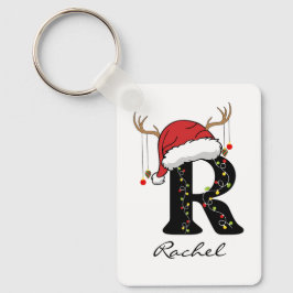 Llavero Custom Christmas Alphabet Initial Keychain for Mom