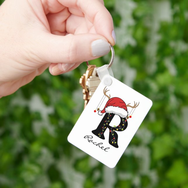 Llavero Custom Christmas Alphabet Initial Keychain for Mom (Mano)