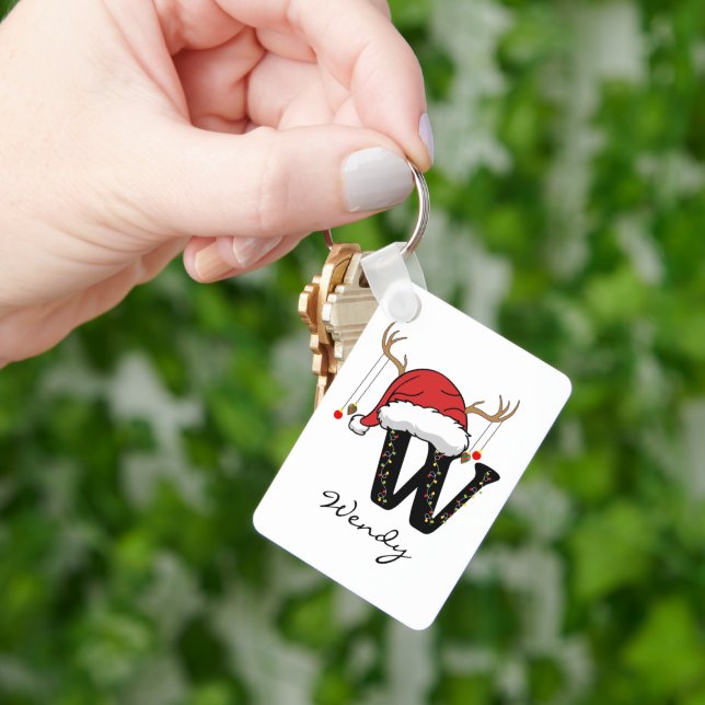 Llavero Custom Christmas Alphabet Monogram Mom Keychain (Mano)