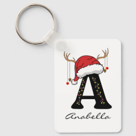 Llavero Custom Christmas Monogram Keychain for Coworkers