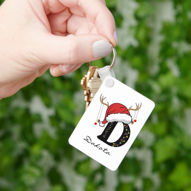 Llavero Custom Christmas Monogram Keychain for Friends (Mano)