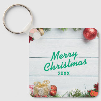 Llavero Custom Christmas Square Metal Keychain