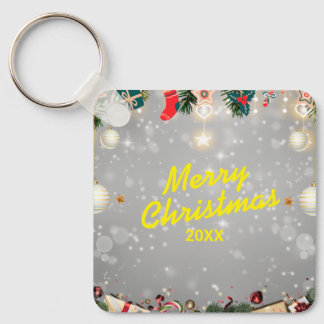 Llavero Custom Christmas Square Metal Keychain