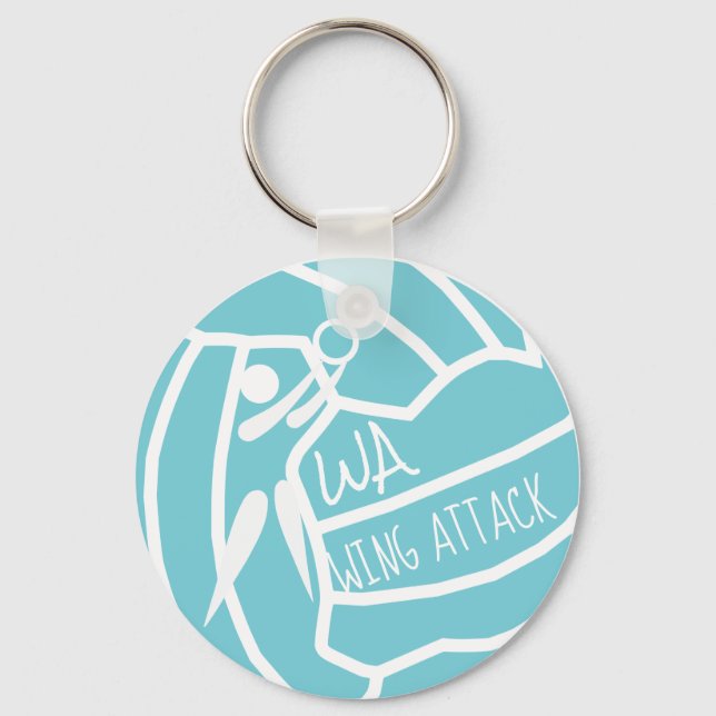 Llavero Custom Colour Wing Attack WA Netball Clipart (Anverso)