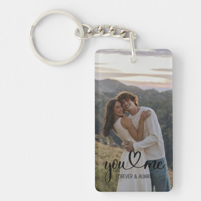 Llavero Custom Couple Photo Keychain – Personalized Romant (Frente)