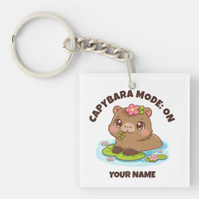 Llavero Custom Cute Kawaii Capybara Mode (Frente)