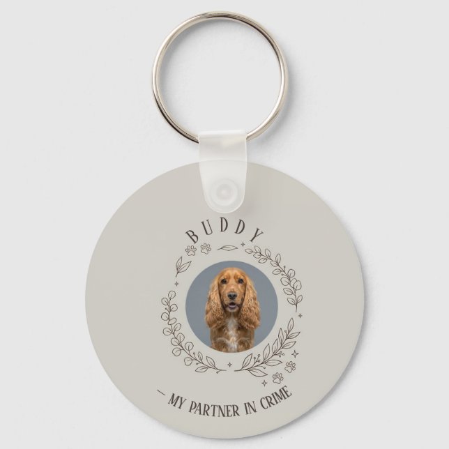 Llavero Custom Dog Photo Keychain | Elegant Pet Keepsake (Anverso)