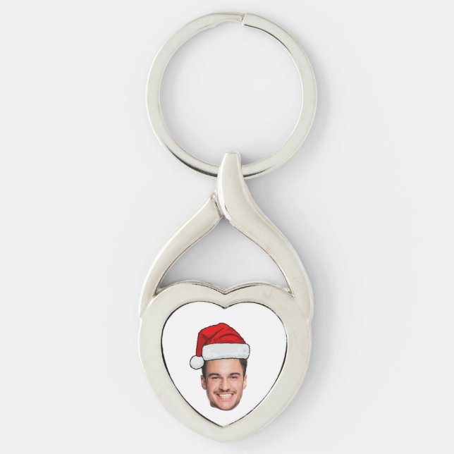 Llavero Custom Face Photo Santa Hat Christmas (Anverso)