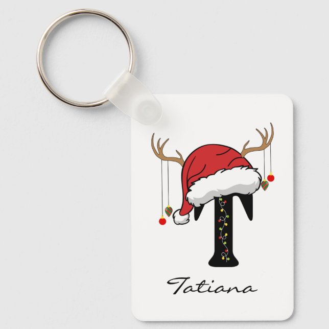Llavero Custom Family Christmas Monogram Keychain for Her (Anverso)