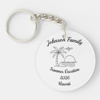 Llavero Custom Family Reunion Beach Summer Vacation White