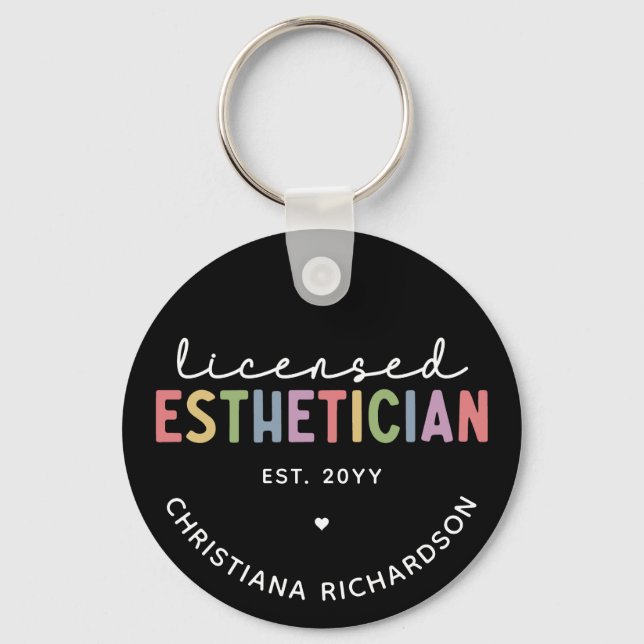 Llavero Custom Licensed Esthetician Cosmetologist (Anverso)