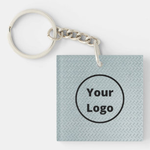 Llavero Custom logo gray metal print