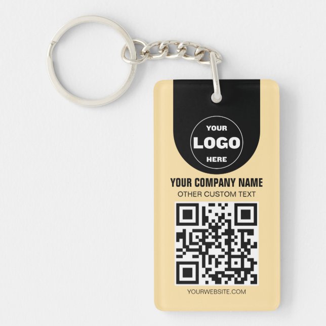 Llavero Custom Logo & QR Code Keychain | Business Promo Gi (Frente)