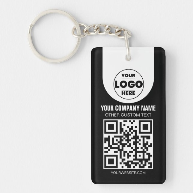 Llavero Custom Logo & QR Code Keychain | Business Promo Gi (Frente)