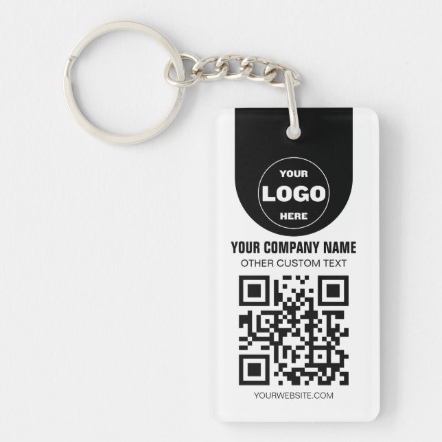 Llavero Custom Logo & QR Code Keychain | Business Promo Gi (Frente)
