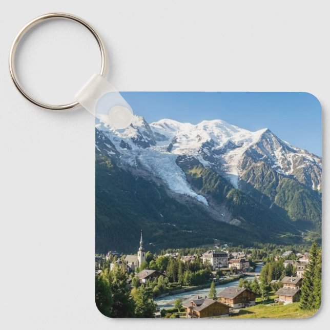 Llavero Custom Majestic Mont Blanc French Alps View (Anverso)