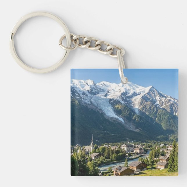 Llavero Custom Majestic Mont Blanc French Alps View (Frente)