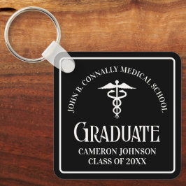 Llavero Custom Medical School Black Graduation Keepsake
