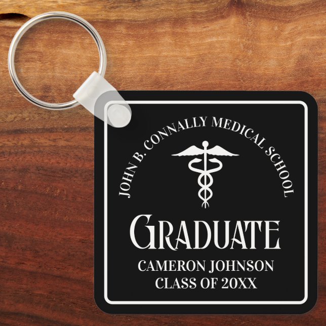 Llavero Custom Medical School Black Graduation Keepsake (Anverso)