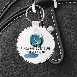 Llavero Custom Metal Golf Bag Tag, Personalized Round Name