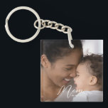 Llavero Custom Mom Established Modern Script Photo<br><div class="desc">Celebrate your First Mothers Day with this soft modern Script "Custom Mom Established Modern Script Photo Keychain". This Custom Mom Est. Year keychain is the perfect New Mom Gift, and also great for veteran moms. This modern mom style keychain makes a wonderful gift for so many gift occasions, such as...</div>