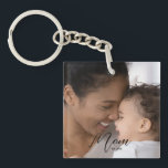 Llavero Custom Mom Established Modern Script Photo<br><div class="desc">Celebrate your First Mothers Day with this soft modern Script "Custom Mom Established Modern Script Photo Keychain". This Custom Mom Est. Year keychain is the perfect New Mom Gift, and also great for veteran moms. This modern mom style keychain makes a wonderful gift for so many gift occasions, such as...</div>