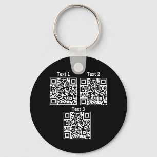 Llavero Custom multiple  Qr code black minimalist keychain