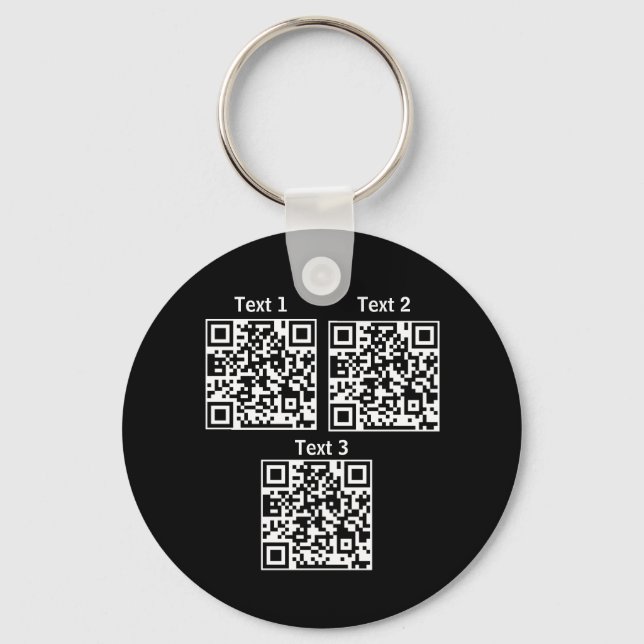 Llavero Custom multiple  Qr code black minimalist keychain (Anverso)