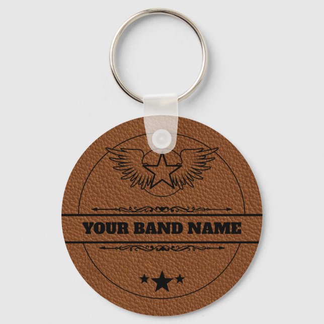 Llavero Custom Name Band Merch Rock Country Western Music (Anverso)