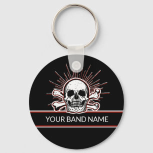 Llavero Custom Name Band Skull Bones Rock & Roll Punk