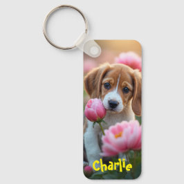 Llavero Custom Name Dog Cat Lover Double Photo Pet