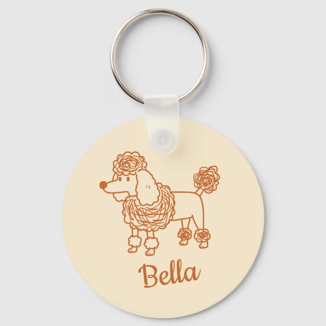 Llavero Custom Name Poodle Ornament – Handdrawn Dog Gift (Anverso)